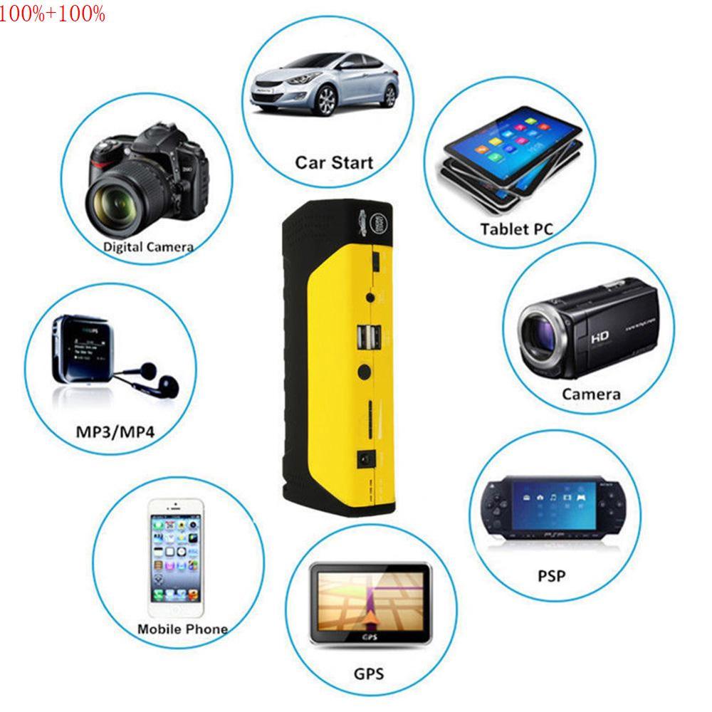 12V Car Jump Starter Pack with LED Light Mobile Power Battery Charger Emergency Starting Power Bank Booster