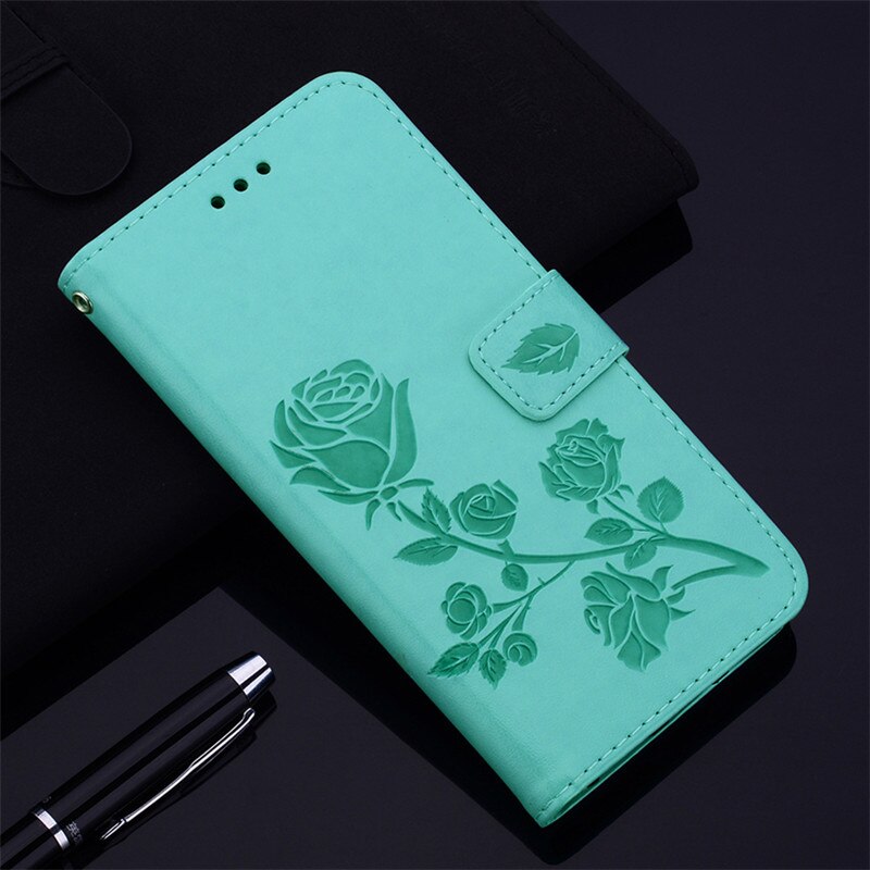 Leather Flip Case Voor Oppo Realme C21 Case Wallet Cover Back Coque Case Voor Realme C21 C 21 6.5 Чехол fundas Protector Shell Tas: Rose(Green)