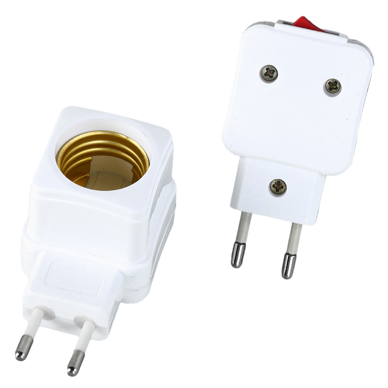 Tomada de luz LED com interruptor, lâmpada helicoidal integrada, 220V, E27