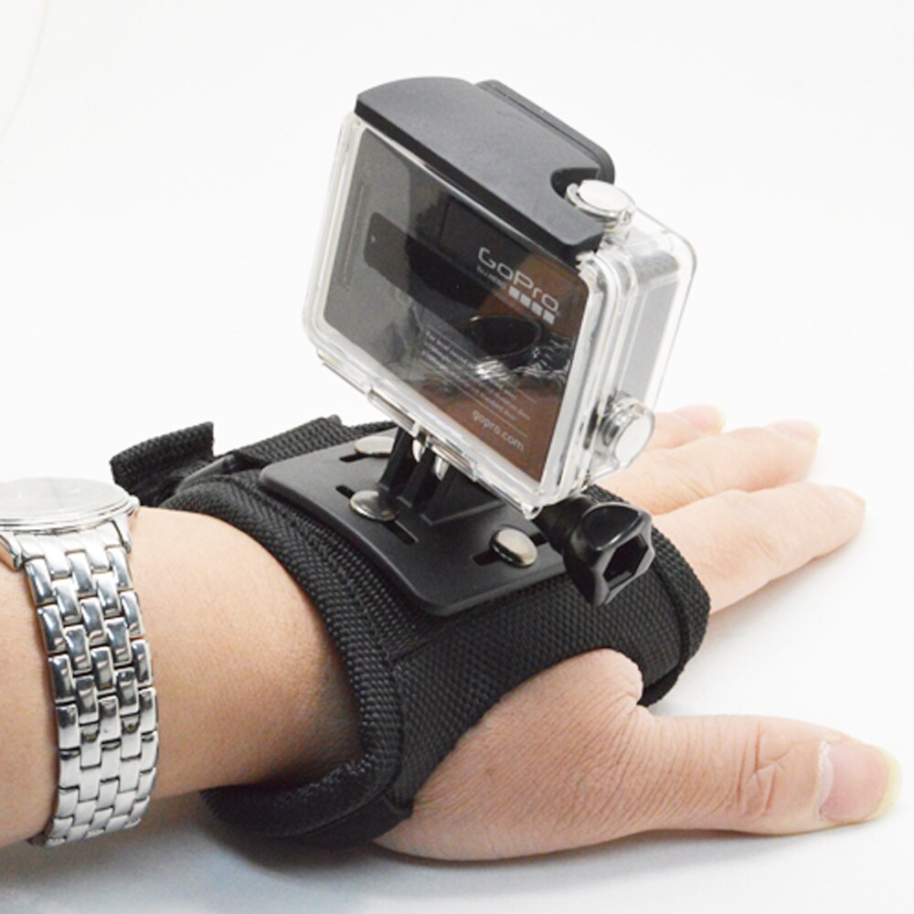 QQT Rotation Wrist Glove Hand Palm Strap Belt Tripod Stand Holder Stand For GoPro Hero 9 8 7 6 5 4 3 + / 3/2 SJCAM Xiaomi Yi