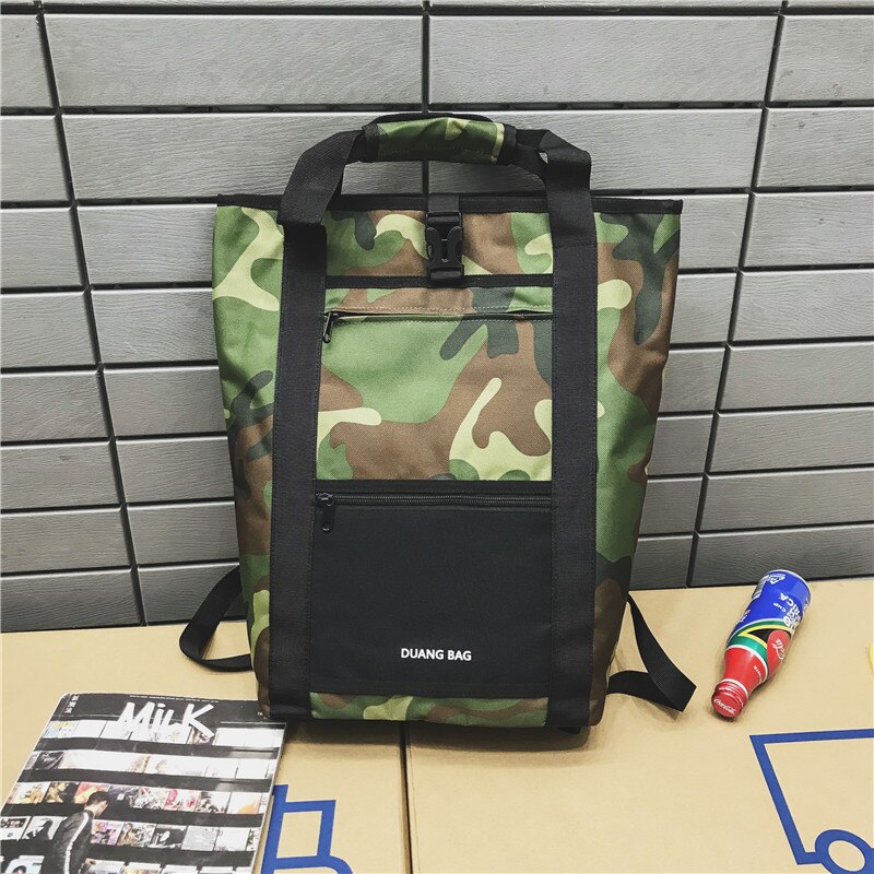 Leisure Backpack for Men and Women Korean Harajuku Ulzzang College Wind Campus Student Backpack Personality Bag Package: Camouflage