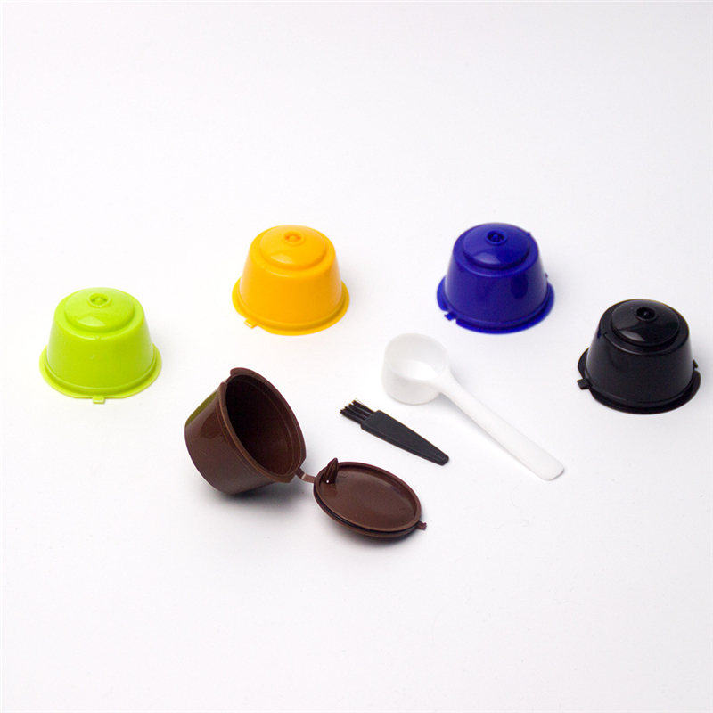 Dolce Gusto Nescafe Capsule de café | Accessoires de cuisine, en plastique, rechargeable, réutilisable pour Dolce Gusto Nescafe Capsule filtrante, outils de cuisine: Yellow-5PC