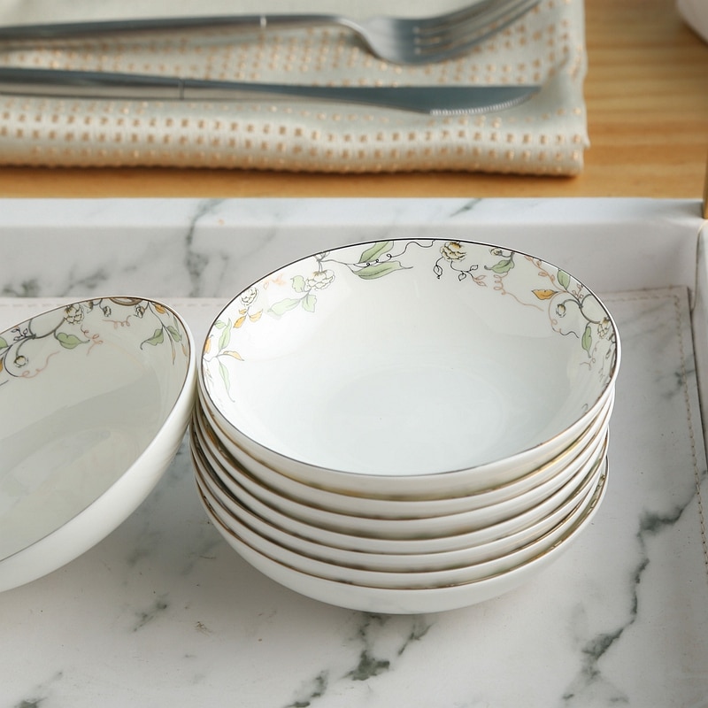 Juego de platos pequeños de porcelana de hueso fino, pintura de hojas y tiras doradas, inmersión de condimentos y plato de clip, bote de sushi de cerámica, 4 pulgadas, 3 uds.