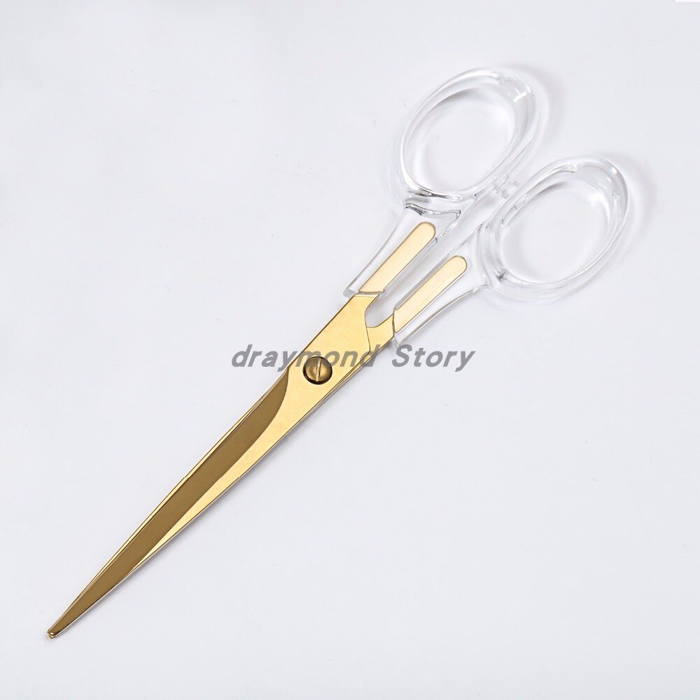 gold acrylic Gold Mirror box and scissors stationery student office supplies