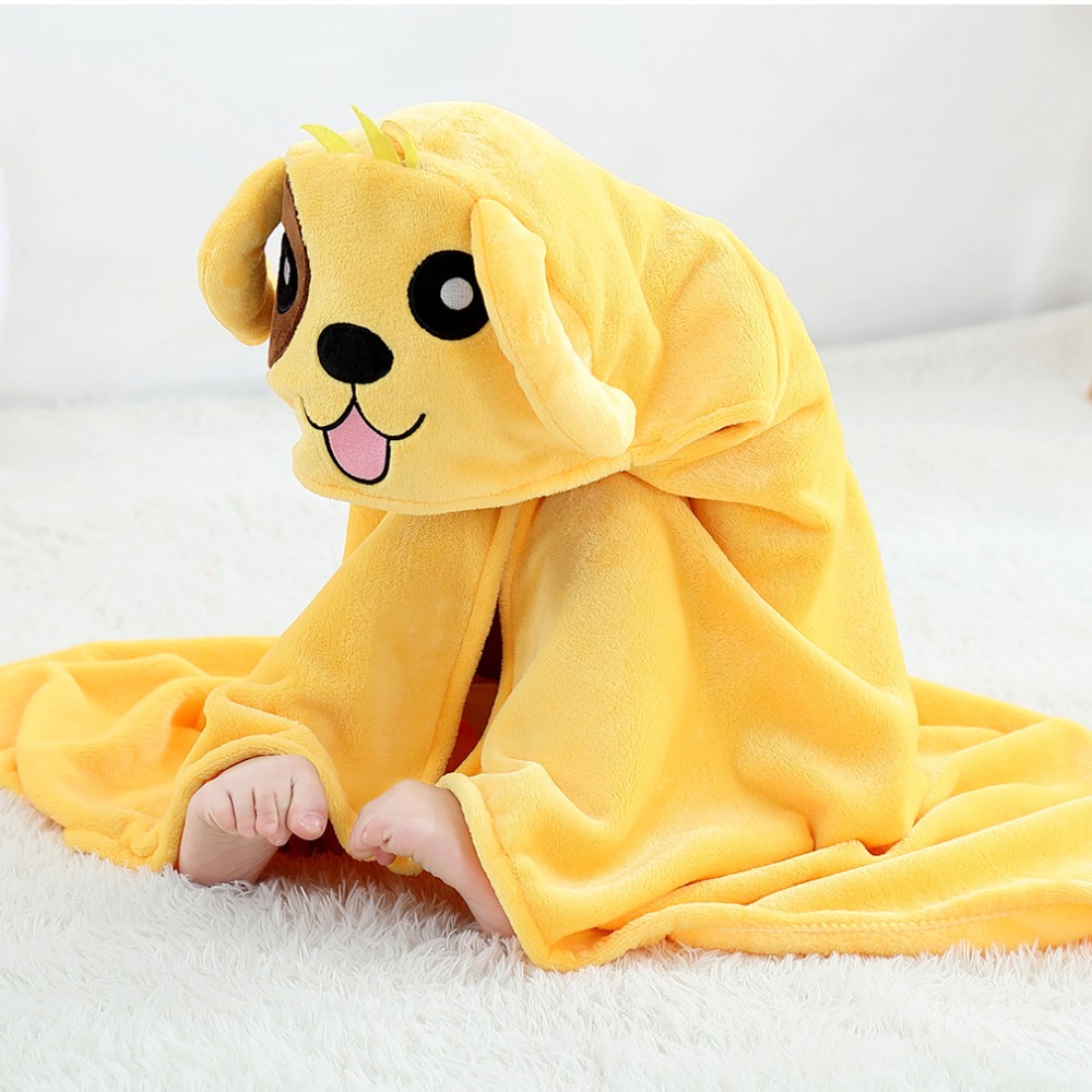 Children Bath robes 0-6 years yellow dog beach wear Baby girls clothes animal sleep Robes Hooded roupa infantil de banho