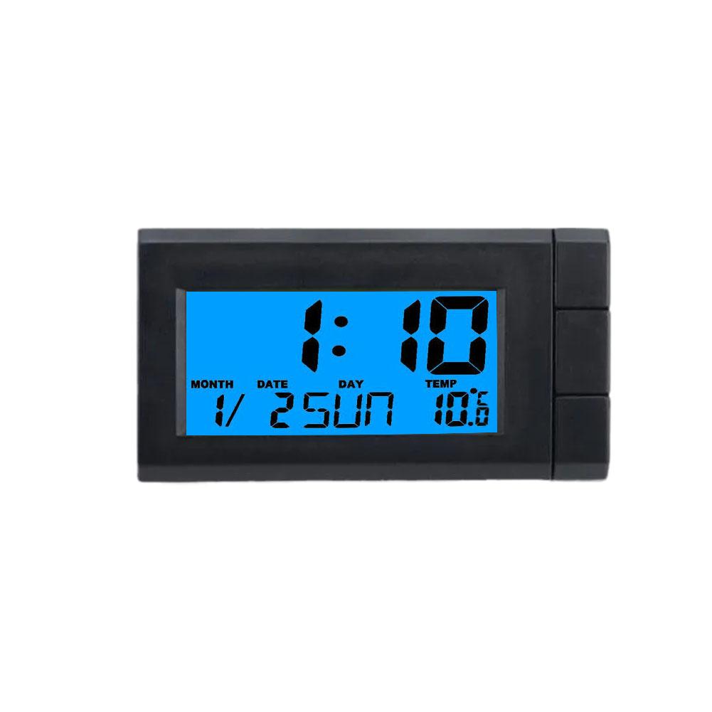 Reloj Digital 3 en 1 para coche, accesorio con pantalla Lcd, calendario, temperatura, retroiluminación, T1e6