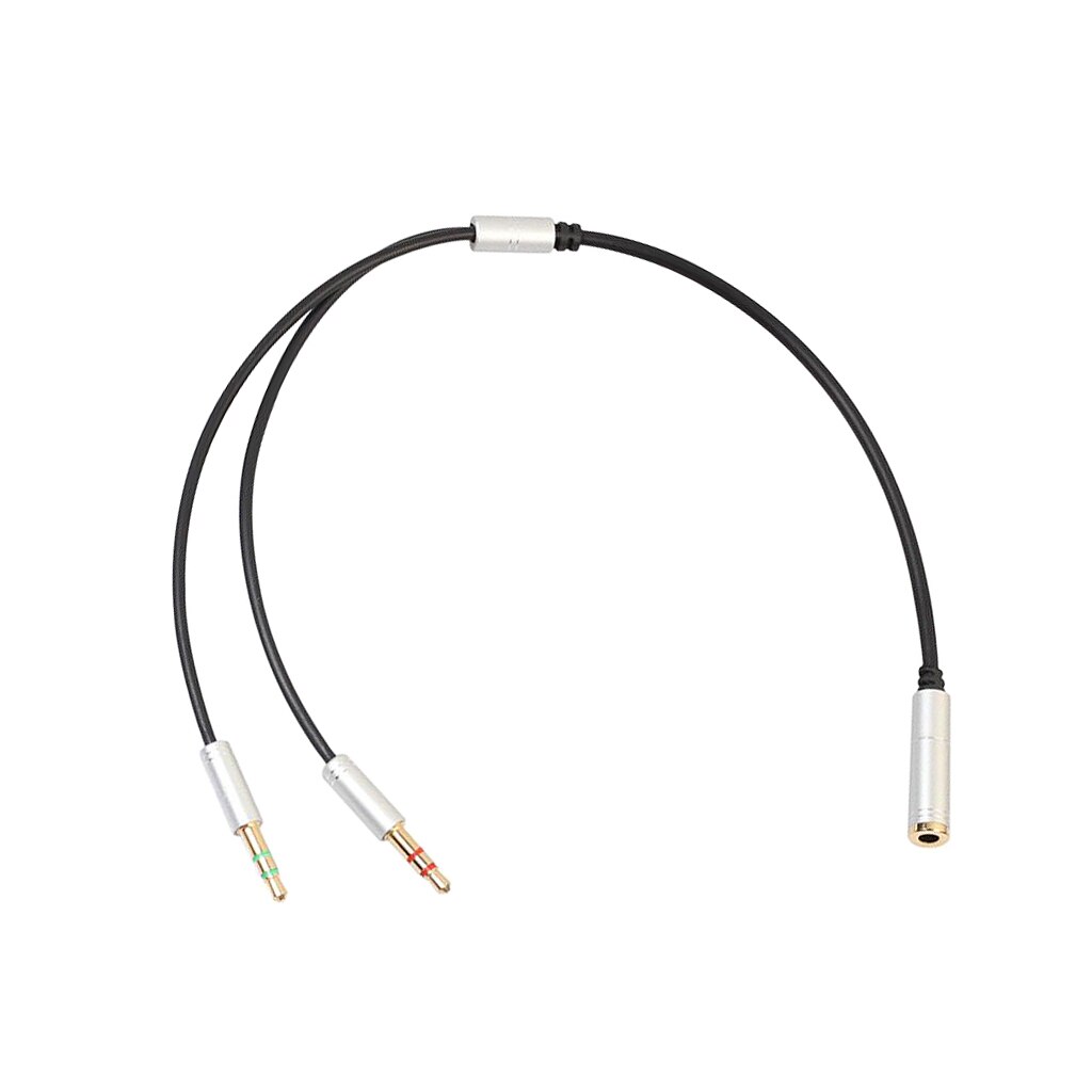 3.5mm Stereo Audio Cable Mic Splitter Adapter for PC Smartphone Headphone