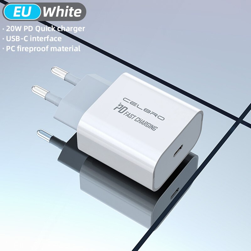 18W 20W PD USB Type C Quick Charger Adapter Charging For IPhone 12 Mini Pro 11 XR X 8 Max Fast Charge EU US Travel PD Port: 20W EU plug