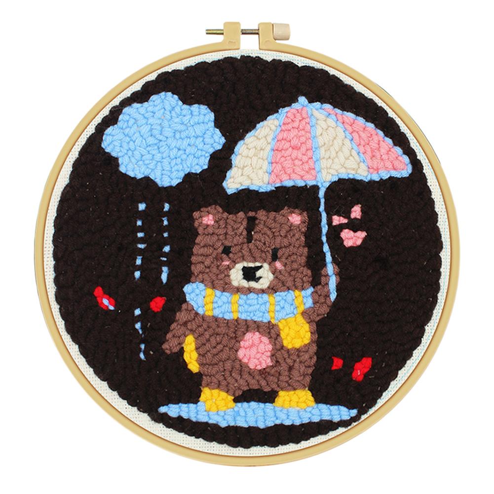 Kits de bordado de aguja de punzón de dibujos animados para principiantes, juego de punzón con patrón de Animal, juego de punto de cruz artesanal para decoración del hogar, 1 Juego: I