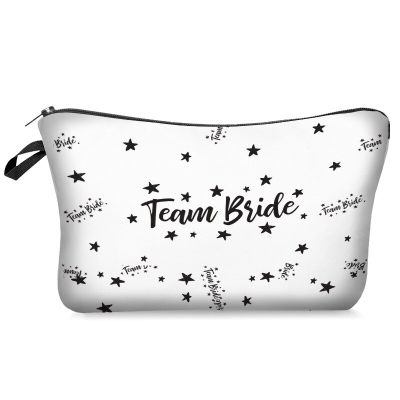 Demoiselle d'honneur mariage Bachelorette poule fête maquillage cosmétique sac Simple équipe mariée lettre imprimé trousse de beauté trousse de toilette pour