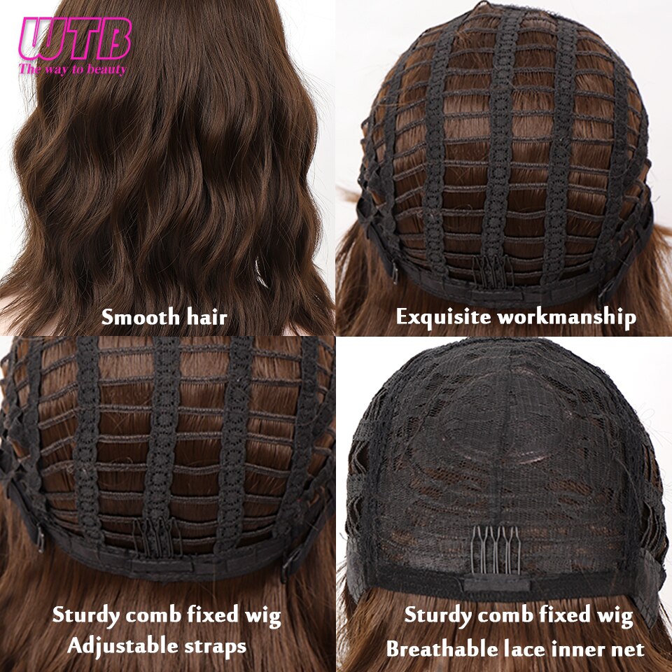 WTB Natural Short Afro Kinky Curly Synthetic Wig for Women High Temperature Fiber Wigs