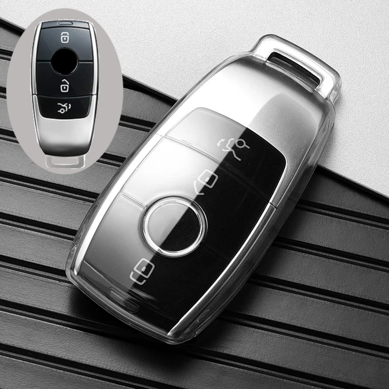 Funda transparente de TPU para llave de coche, bolsa protectora para Mercedes Benz A E G GLS clase W177 W205 W213 W222 G63 X167 Maybach: Negro