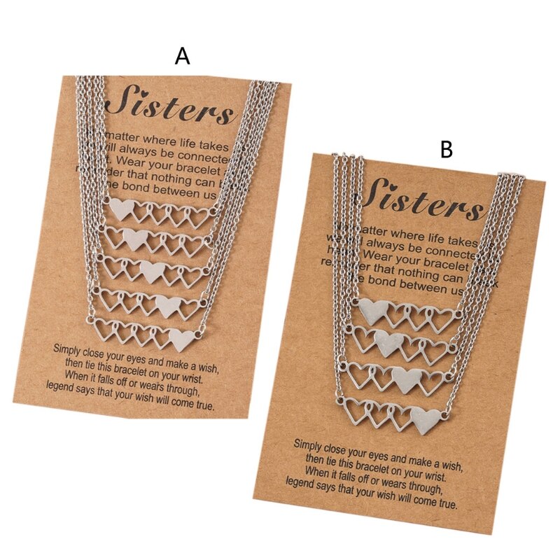 4Pcs/5Pcs sorella collane corte a forma di cuore collana in acciaio inossidabile Best Friend adatta per 4 sorelle o 5 sorelle