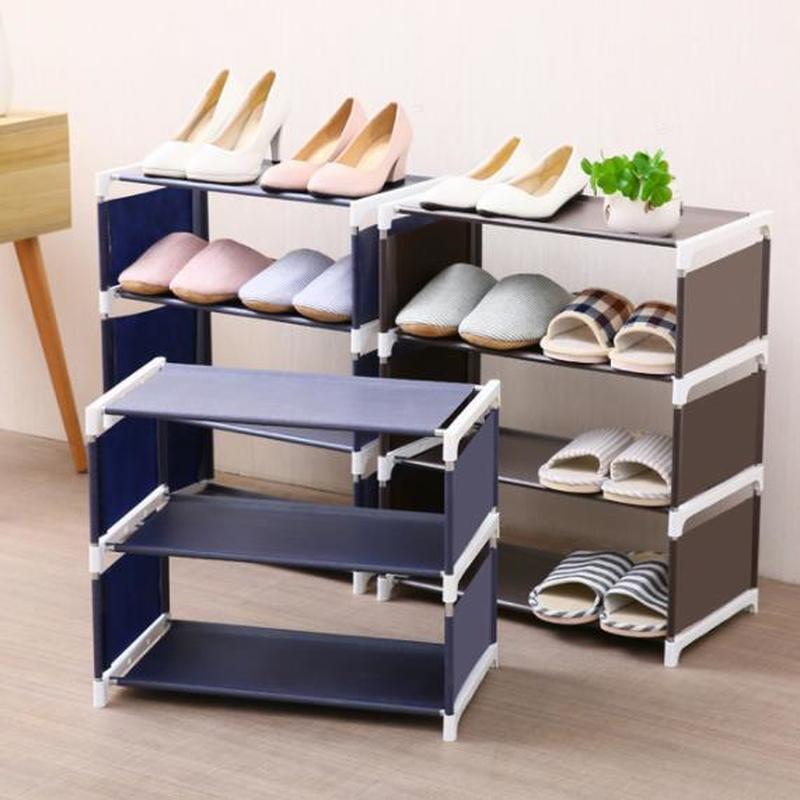 Diy Opvouwbare 5 Laag Non-woven Schoenenrek Grote Size Thuis Woonkamer Stof Stofdicht Kabinet Organizer Holder Stand schoenen Plank
