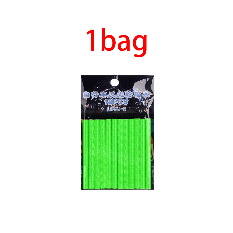 Fahrrad Rad Speichen reflektierende Aufkleber Rohr Streifen Warnleuchte DIY 7,5 cm MTB Fahrrad Reflektor reflektierende Sicherheit Kit: green