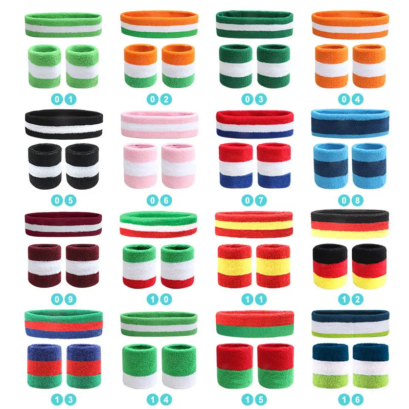 3 unids/set diadema deportiva banda para el sudor alta elástica mujeres hombres deportes al aire libre banda para el sudor diadema pulsera entrenamiento tenis diadema
