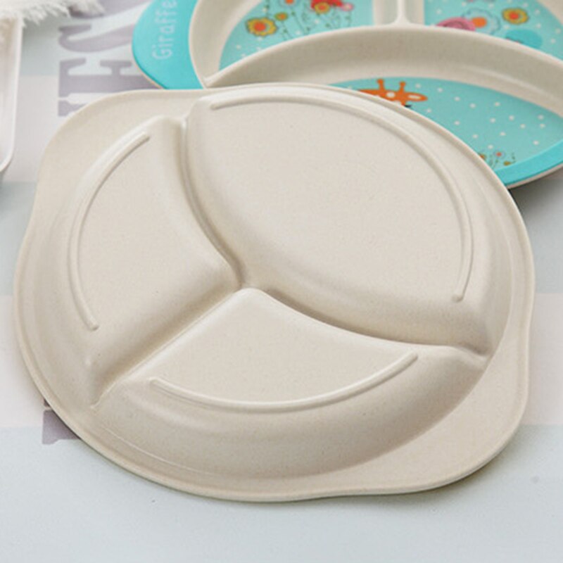 Vajilla de fibra de bambú para comer con dibujos animados para bebés, plato de comida para niños, plato de alimentación para niños, Bol de entrenamiento para niños, cuchara, tenedor, 5 unids/set
