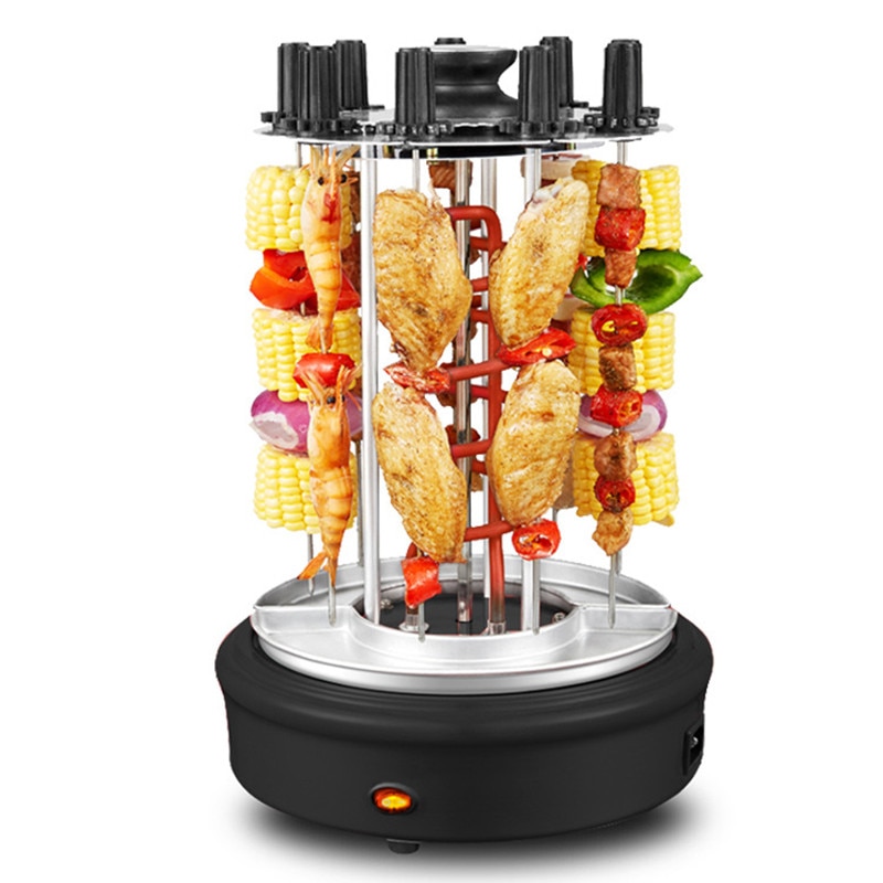 Parrilla eléctrica giratoria automática para barbacoa, horno redondo sin humo, máquina de barbacoa familiar, 220V