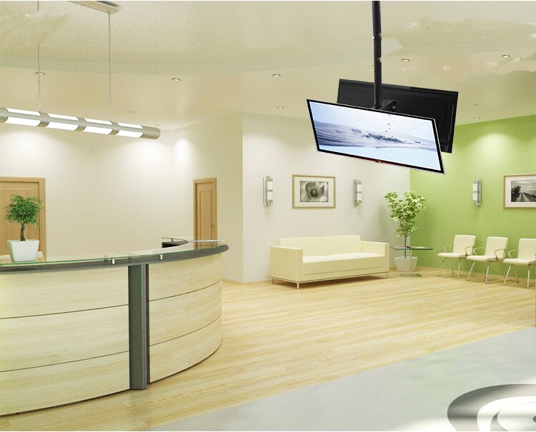 30-65 inch Dual Screen LED LCD TV Ceiling Mount Free Lifting 90-130cm 360 Swivel Max. VESA 45*67CM Double TV Bracket Hanger