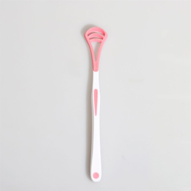 Raspador de lengua de silicona, limpiador de lengua, elimina la talitosis, recubrimiento de la lengua, Cuidado Oral, cepillo rascador de lengua para mantener la respiración fresca: Pink