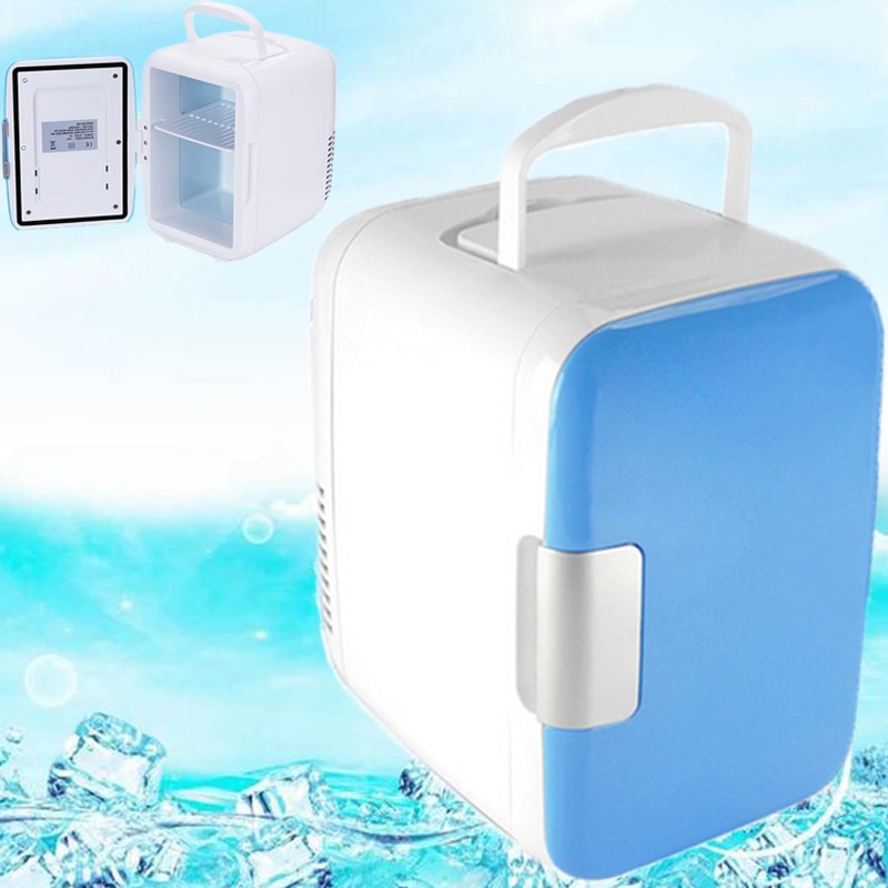 4l mini 12v bil bärbart kylskåp för campingkörning i blått och rosa resekylskåp svalare varmare fryselektronik