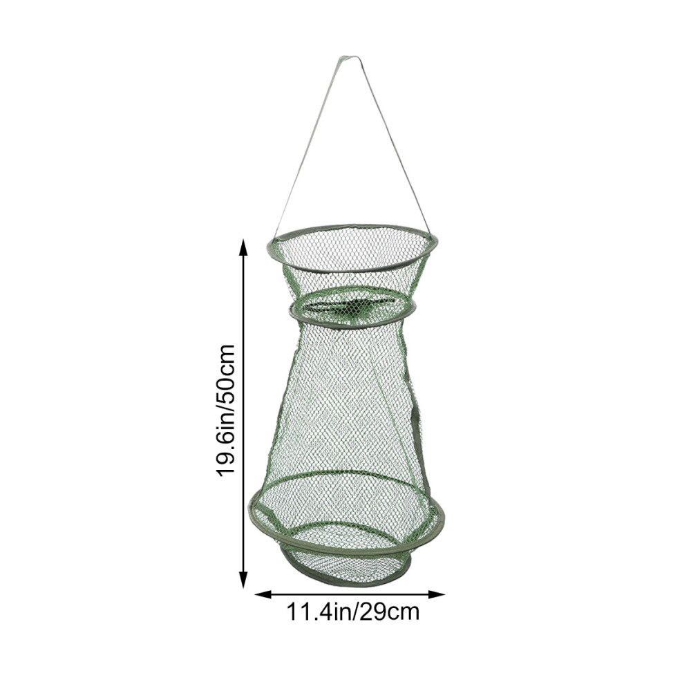 3pcs Mesh Hole Folding Crab Lobster Net Fishing Net Fishing Accessories (Small Size) (Green)