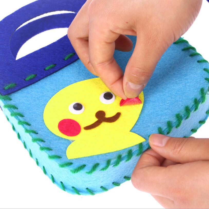 1pc kunst und handwerk für kinder Nicht-woven DIY tasche material handmade paket manuelle DIY kindergarten kinder kunst klasse kinder handwerk