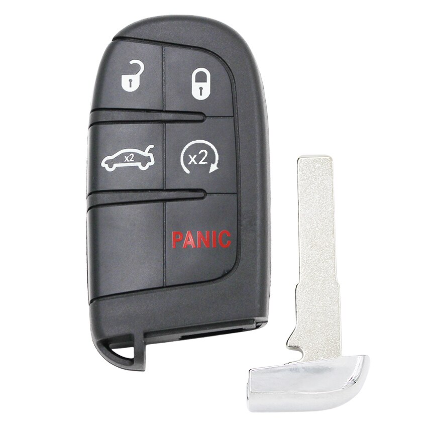 3/4/5 buttons Smart Remote Key Shell for Fiat 500X 500 500L for Jeep Renegade Compass M3N-40821302 with uncut SIP22 blade: 5 Buttons / 5PCS