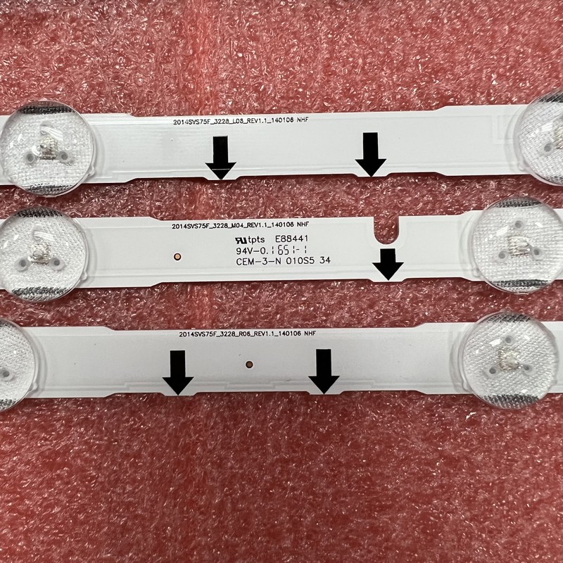 Tira de LED para iluminación trasera para Samsung UN75J6300 UN75H6350 UE75H6400AW UA75H6400 UN75H6300 UN75J6300 D4GE-750DCA D4GE-750DCB 750DCC