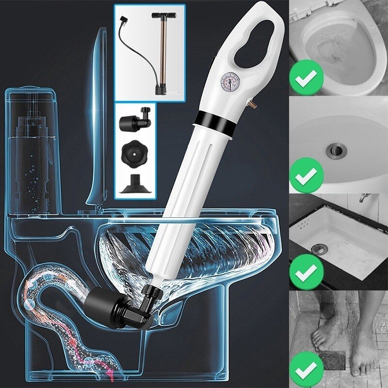 Hoge Druk Ontstopper Lucht - Flexibel - PP Cup - Toilet & Keuken Verstopping Verwijderaar