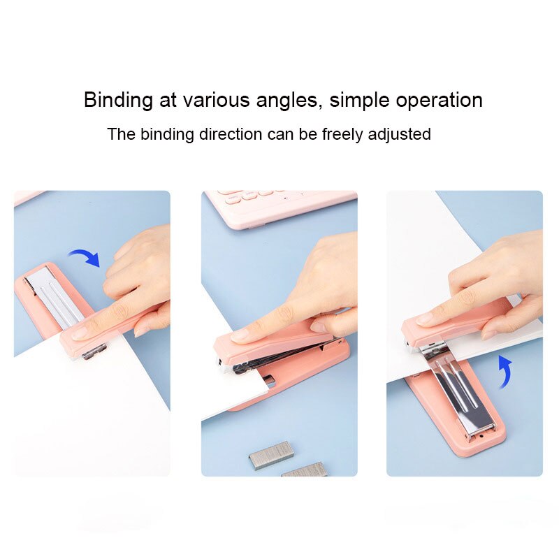 Rotary Stapler Swing-Arm Swivel Stapler Office Supplies Horse-riding Stapler Desktop Booklet Book Binding Up To 50 Pages