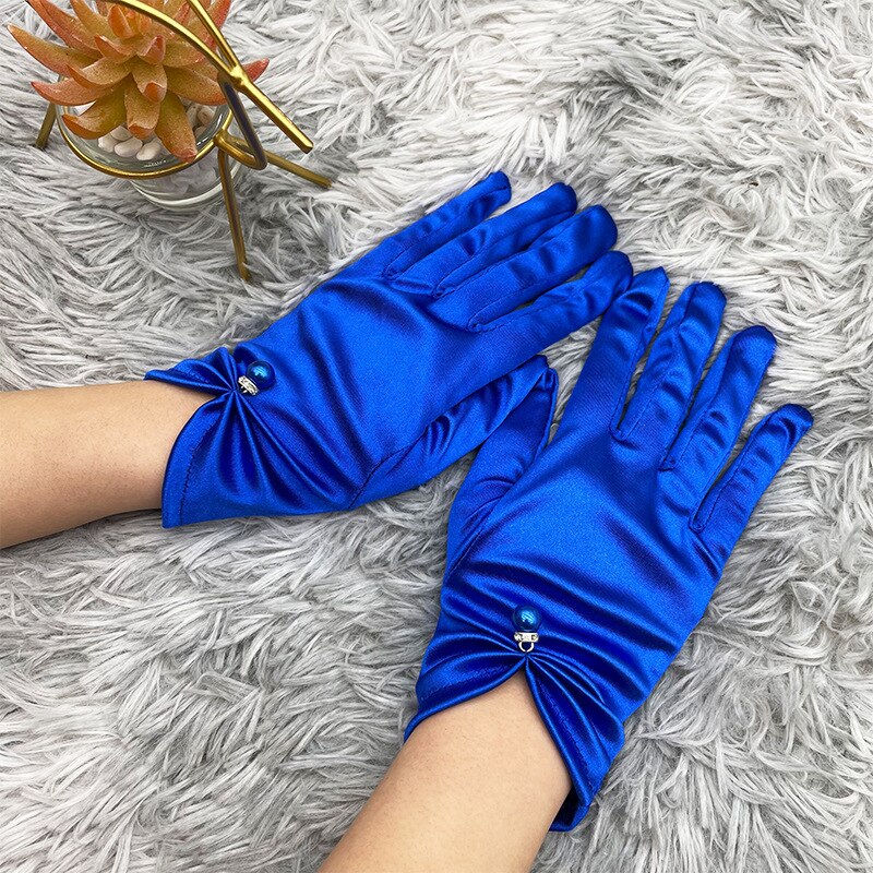 Kvinner sateng korte sexy hansker solkrem sommer anti-uv elastiske tynne votter kjører helfinger rød hvit svart kjole hansker