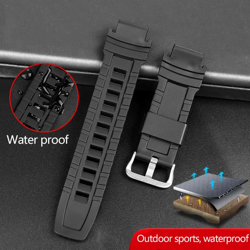 Bracelet de montre de sport en caoutchouc pour Casio PROTREK PRW-3500/2500/5100 PRG-260/550 Bracelet noir de remplacement 18mm bracelets de montre en Silicone