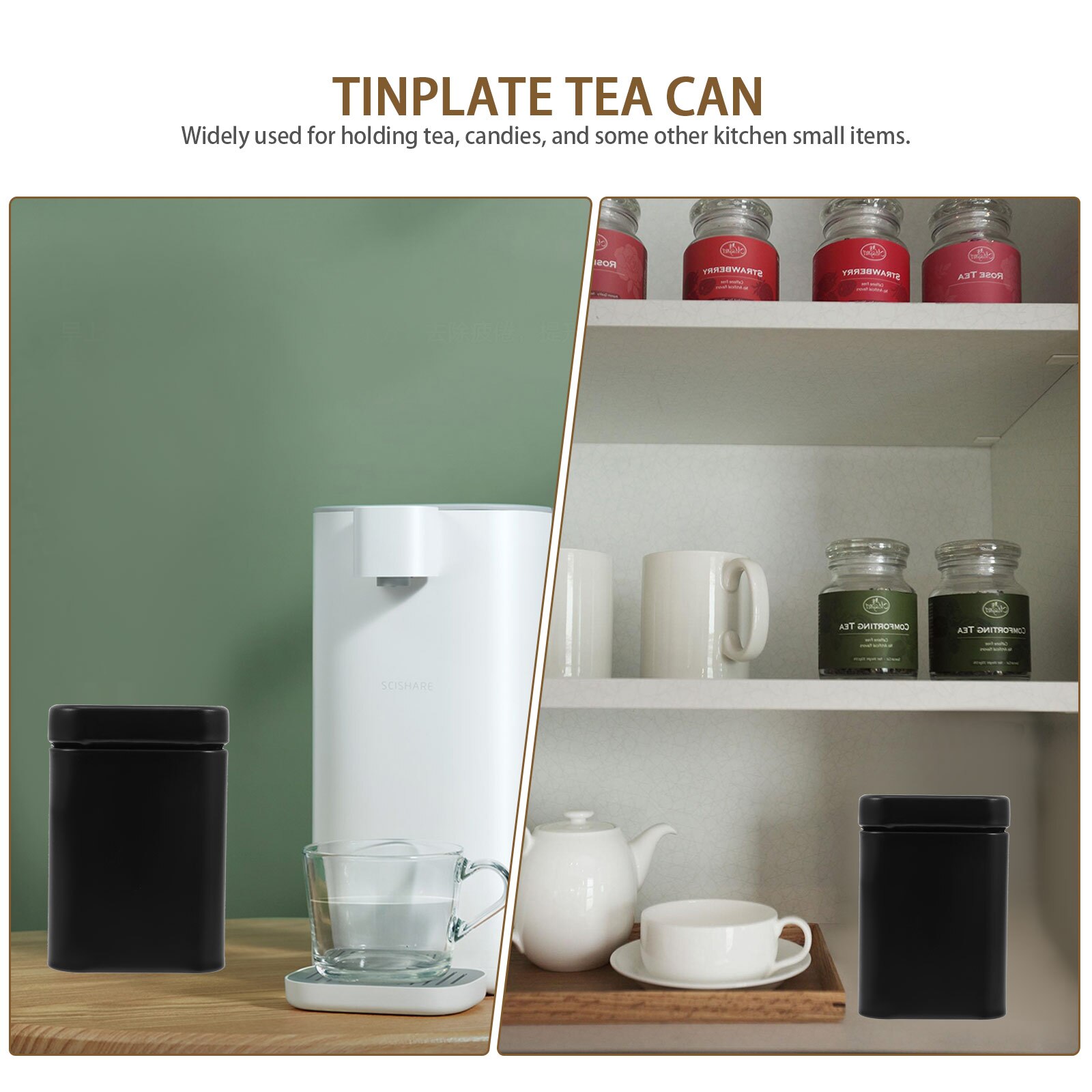 6pcs Loose Tea Tins Tinplate Tea Jars Tea Storage Tanks Biscuits Containers