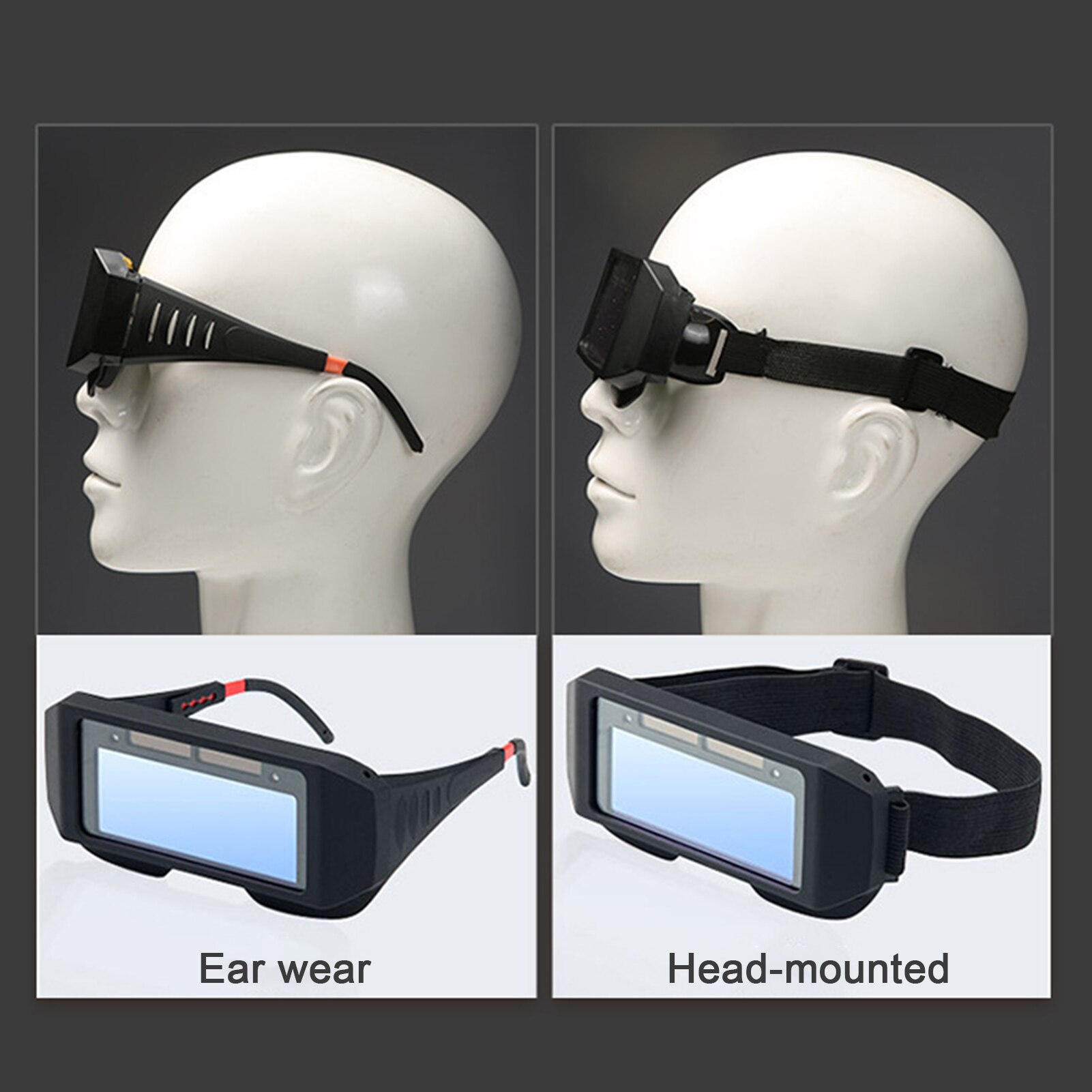 Solar Powered Auto Darkening Electric Welding Glasses Anti-UV Protective Lens Goggles Eyewear Welding Helmet Cap for Soldering