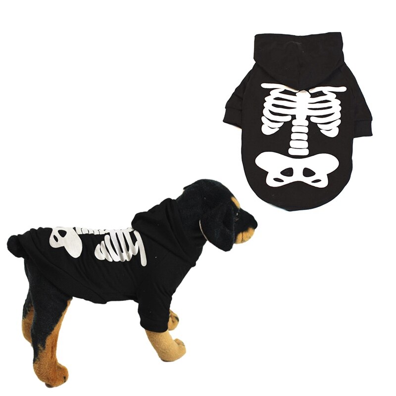 Hond Kostuums Hoodies Skelet Voor Kleine Middelgrote Hond Kerst Halloween Cosplay Dress Up Grappig Huisdieren Pet Accessoires
