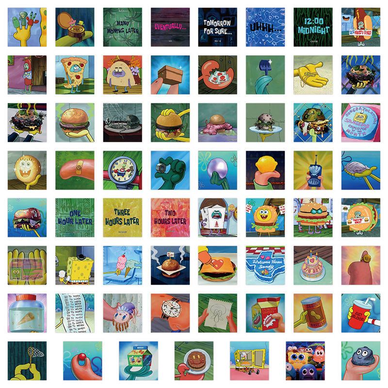 60 STKS SpongeBob SquarePants Plog Patrick Star Stickers Leuke Cartoon Mobiele Telefoon Case Bagage Laptop Stickers