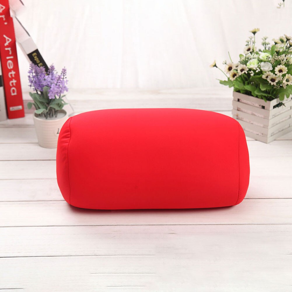 Sofa Sleep Microbead Neck Back Roll Cushion Travel Bed Roll Throw Pillow: Red