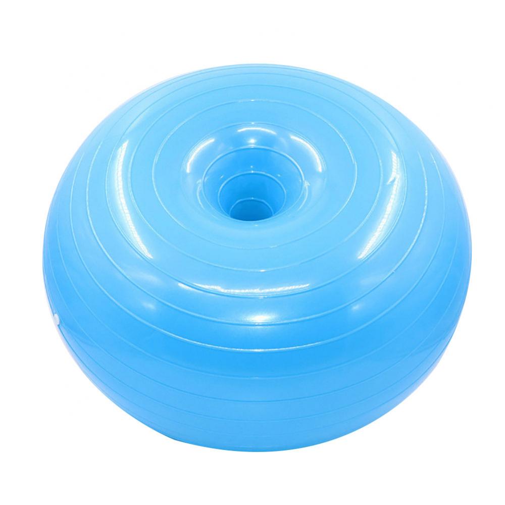 Inflatable Yoga Ball 50cm Donut Gym Exercise Workout Fitness Pilates Balance Yoga Ball: Light Blue