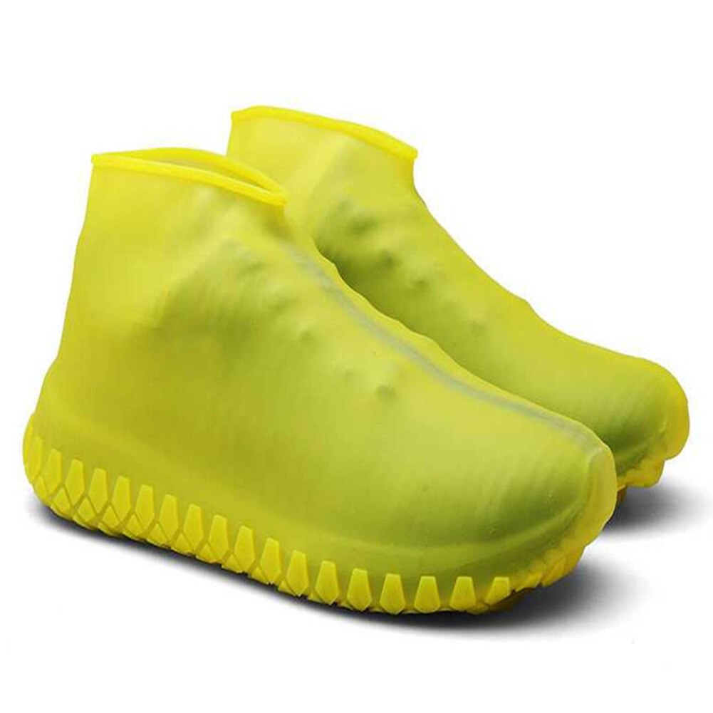 Boots Waterproof Shoe Cover Silicone Material Unisex Shoes Protectors Rain Boots for Indoor Outdoor Rainy Days Reusable: Yellow / M