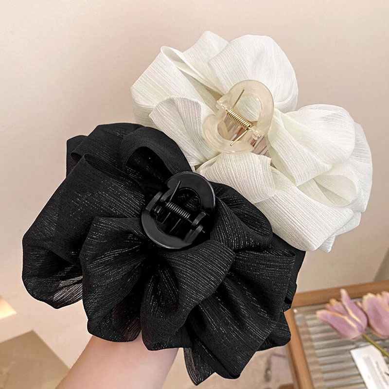 Pinza para el pelo con lazo de gasa grande de tres capas para mujer, diadema decorativa para el pelo, pinza para el pelo, accesorios para el cabello a la
