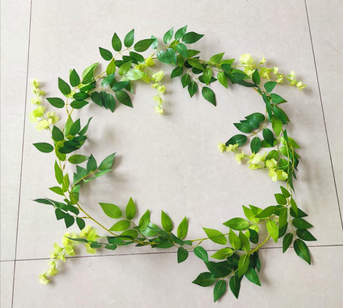 Guirnalda de hojas de Sauce de eucalipto verde Artificial, vid, boda, verde, hogar, de cumpleaños, mesa, pared, decoración de hojas verdes: model 5