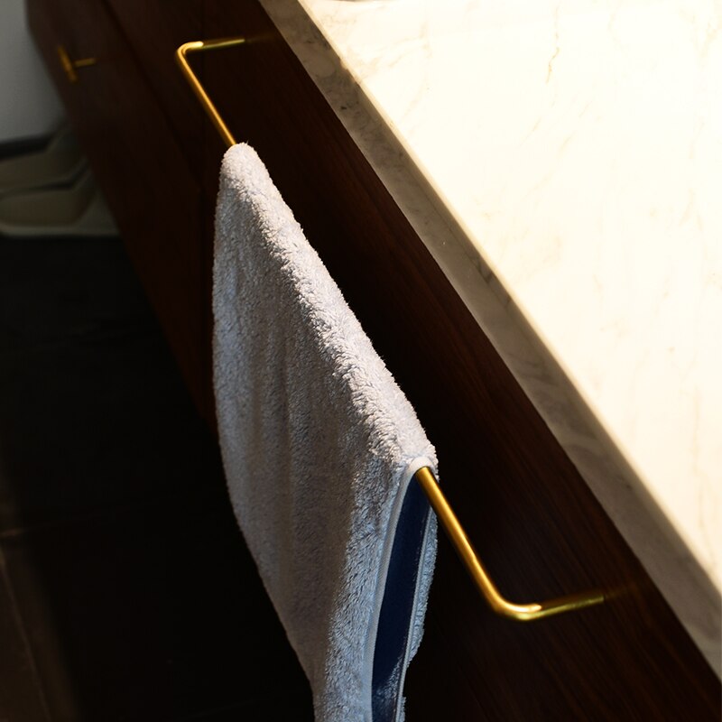 Brass Hanger Kitchen Shelf Bathroom Cabinet Side Furniture Hanger Towel Rail