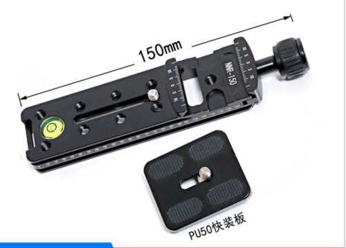 150mm Nodal Slide Rail Quick Release Plaat PU50 Klem Adapter Voor Macro Panoramisch Arca Aluminiumlegering Quick Release Plaat statief
