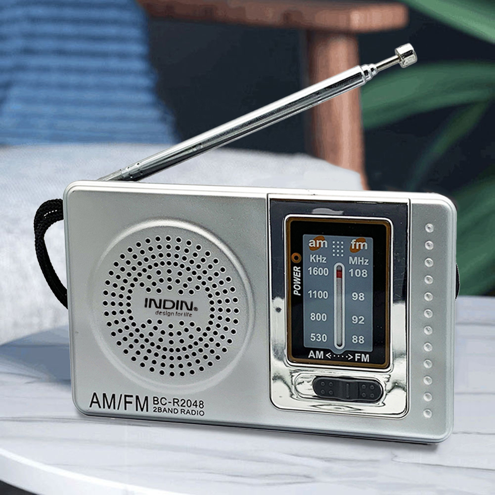 Fm/Am Radio Dual Band Draagbare Weerradio Batterijgevoede Muziekspeler 3.5Mm Jack Ingebouwde Luidspreker Met Telescopische Antenne