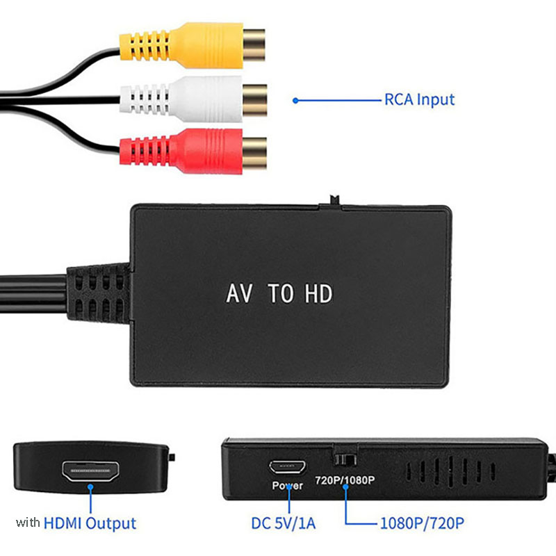 Rca Naar Hdmi-Compatibele Converter Uit Te Breiden Kabel Splitter Dvd-Speler Naar 1080P Hdtv Projector Monitor Draad Adapter Palntscsecam