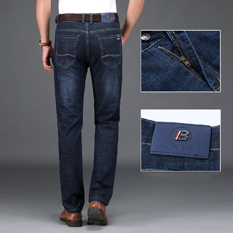 Vomint menn business jeans klassiske våren mannlige vanlig straight stretch merke dongeribukser sommer overall slim fit bukser