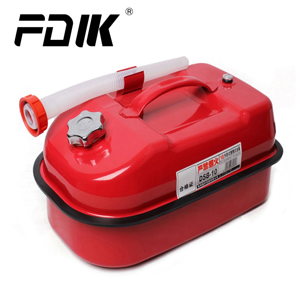 5L 10L Red Fuel Tank Oil Gasoline Diesel Water Tank Metal Iron Storage Can Car Motorcycle Truck Accessories