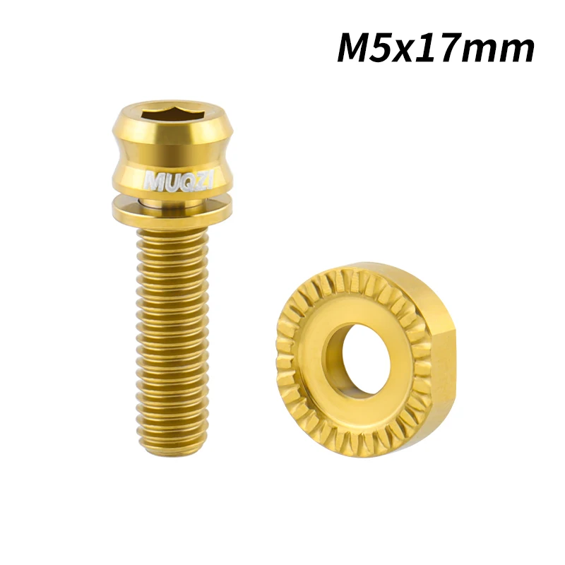 MUQZI M5 x 17 mm Schaltwerk-Titanschrauben, Rennrad-Frontschalthebelklemme, ultraleichte Schraube mit Unterlegscheibe, Fahrradschraube: Blau