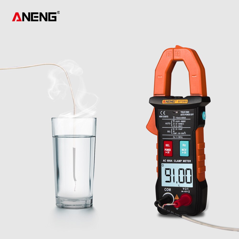 ANENG ST205 Mini Digital Clamp Meter Analog Multimeter Strom Klemmen DC/AC Intelligente AUTO Range Meter mit Temperatur Tester